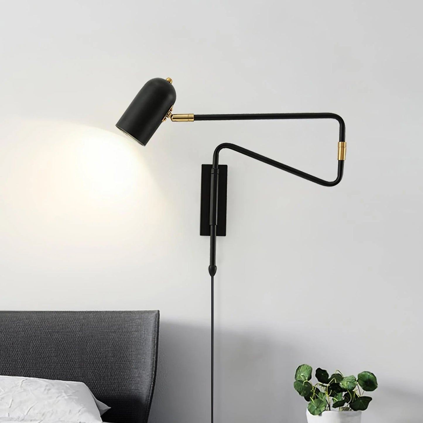 Kelsigore | Minimalistische draaibare scharnierarm geometrische functionele wandlamp