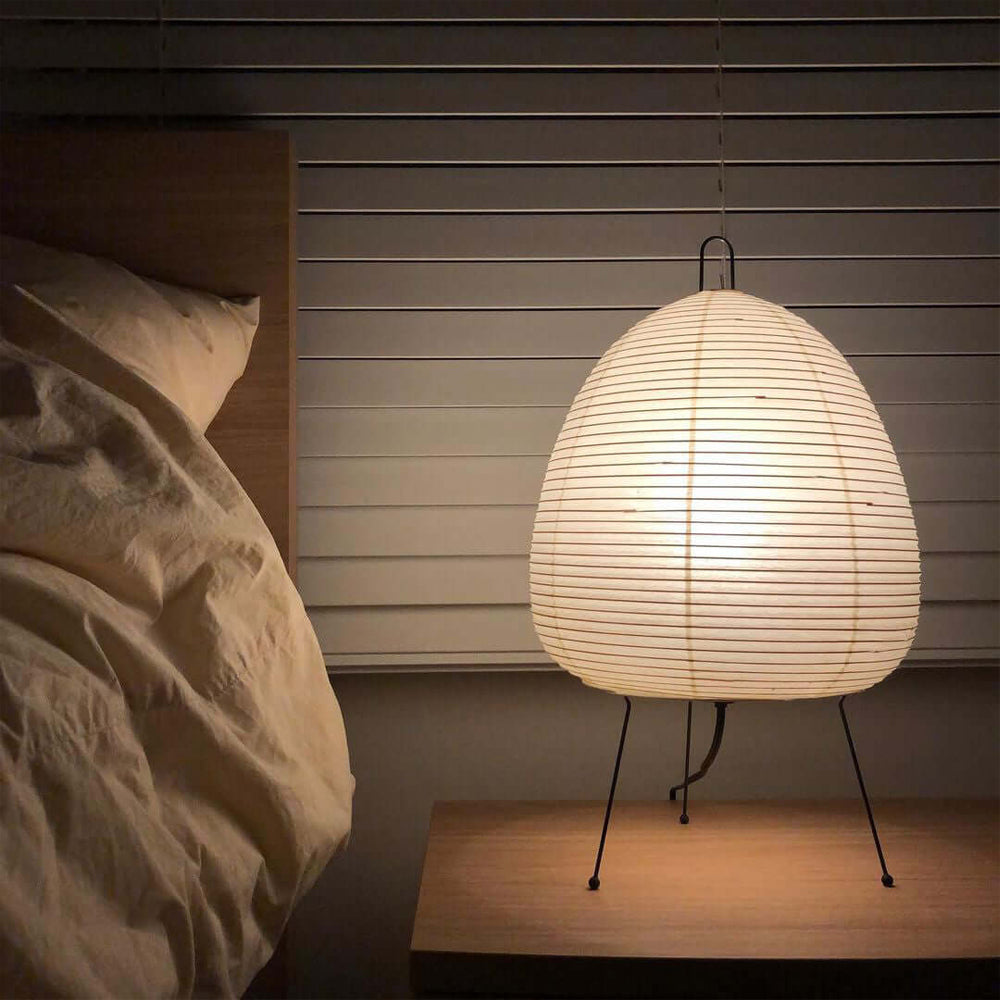 Kryntaleo | Japanse Geribbelde Bamboe Silhouet Oosterse Accent Tafellamp