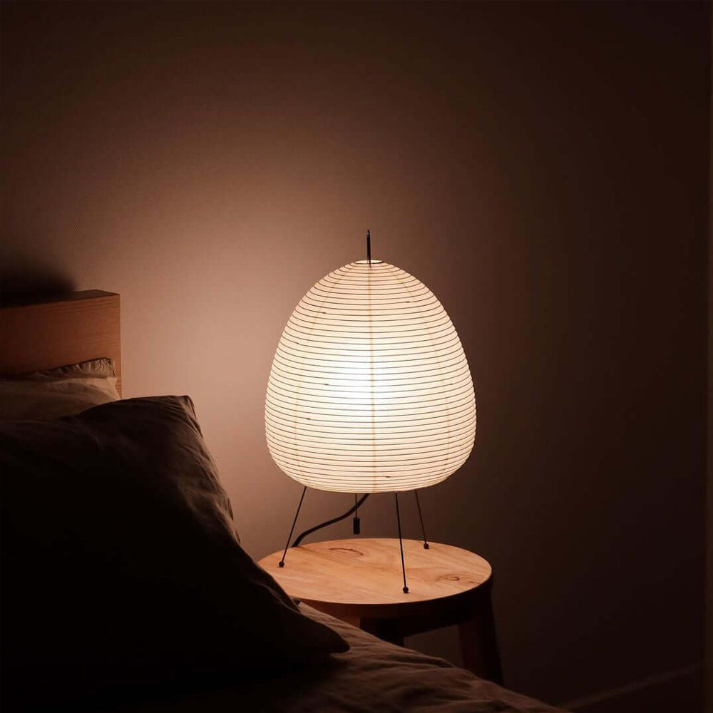 Kryntaleo | Japanse Geribbelde Bamboe Silhouet Oosterse Accent Tafellamp