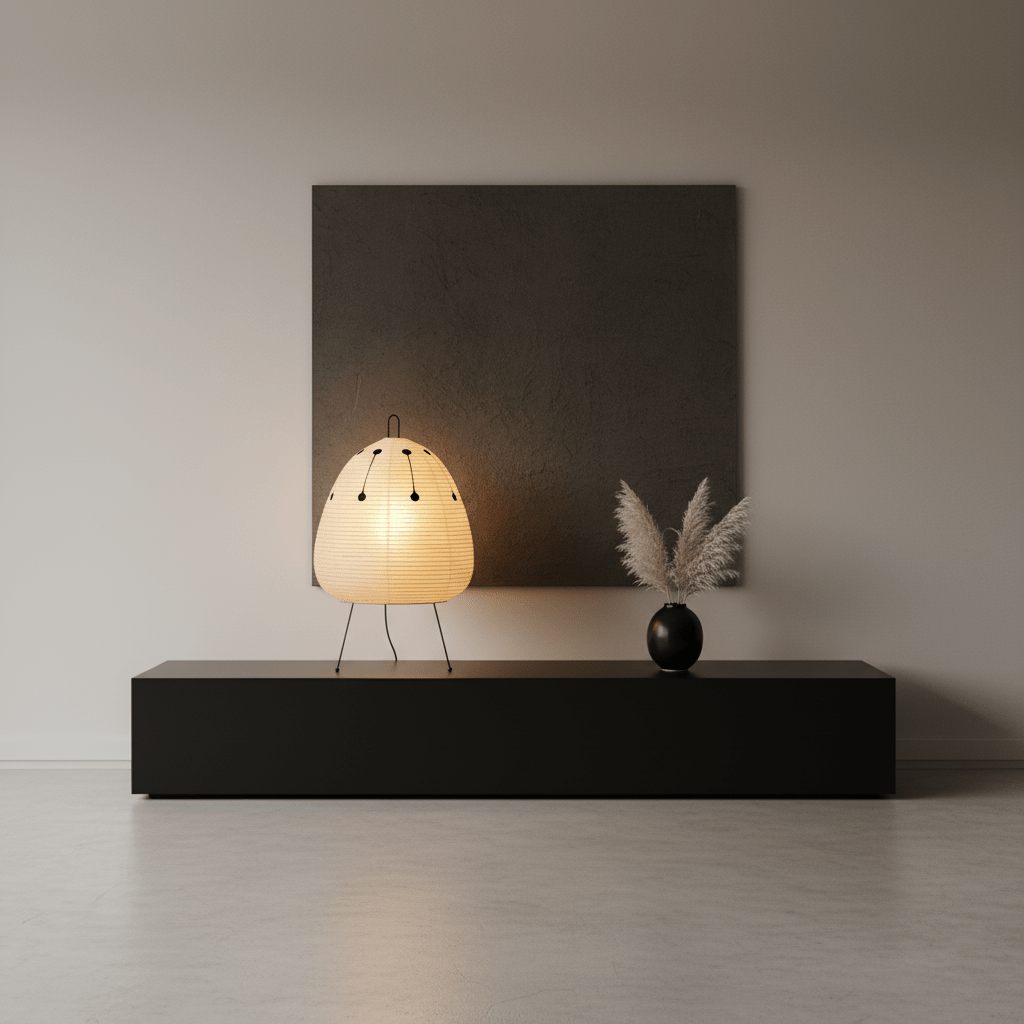 Kryntaleo | Japanse Geribbelde Bamboe Silhouet Oosterse Accent Tafellamp