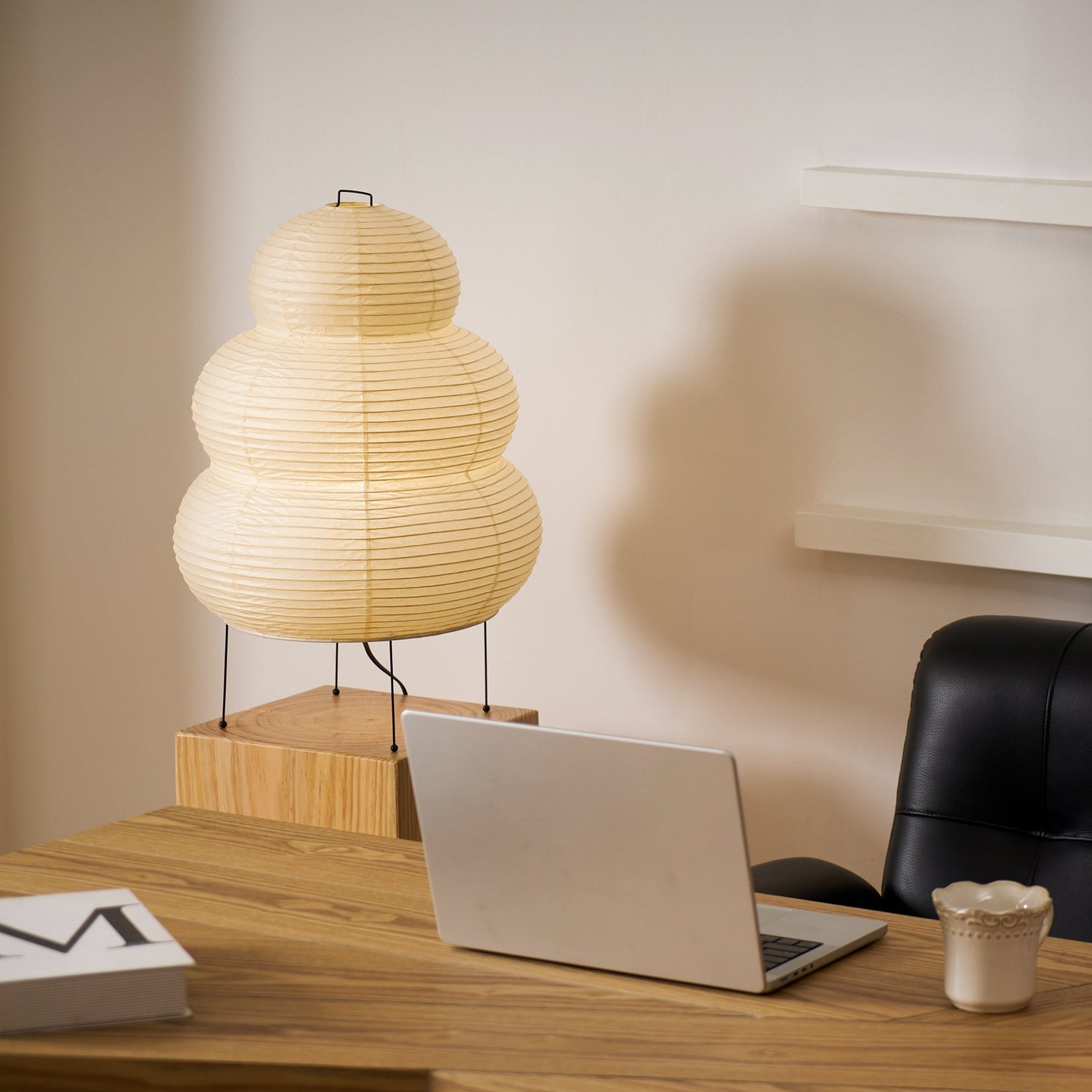 Kryntaleo | Japanse Geribbelde Bamboe Silhouet Oosterse Accent Tafellamp