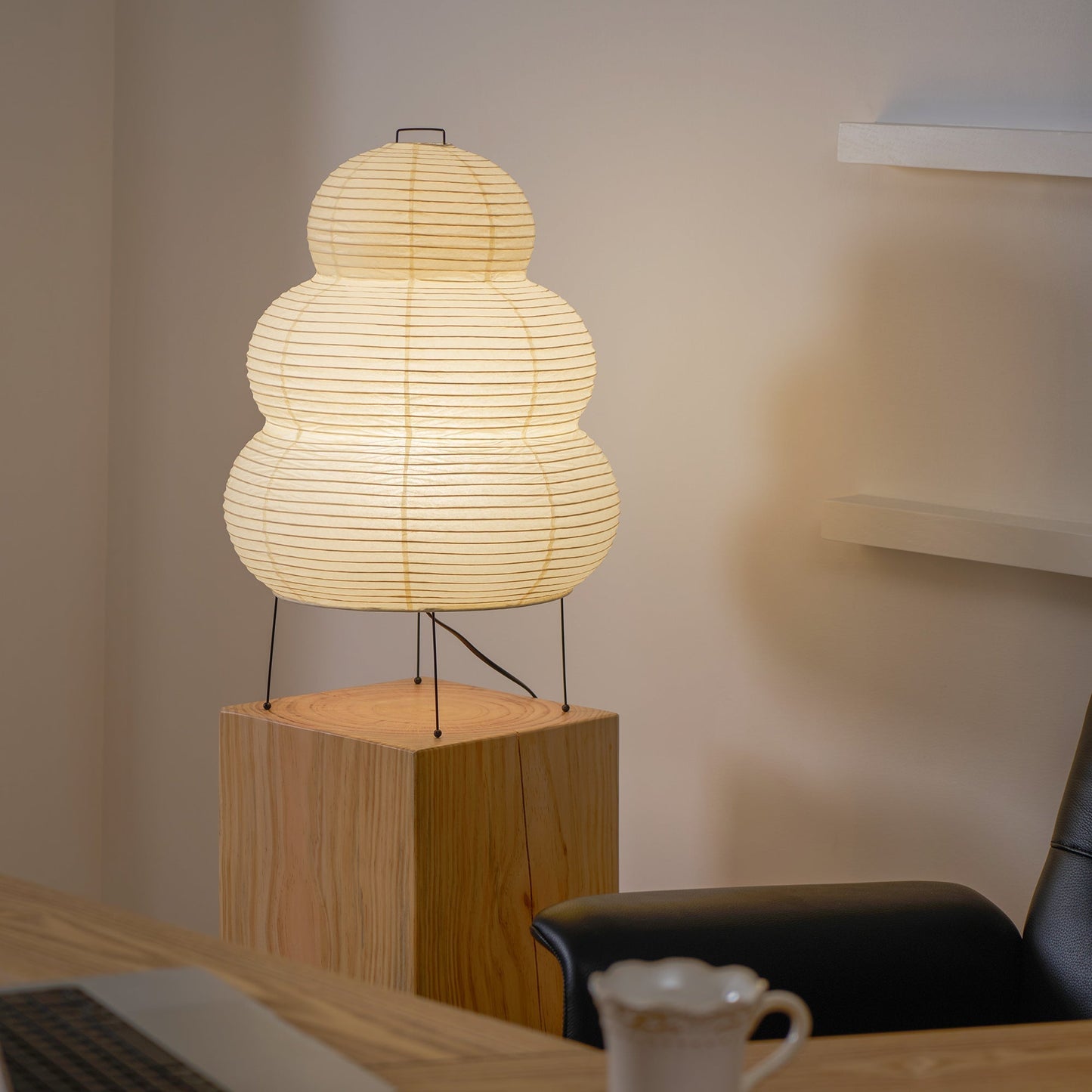 Kryntaleo | Japanse Geribbelde Bamboe Silhouet Oosterse Accent Tafellamp