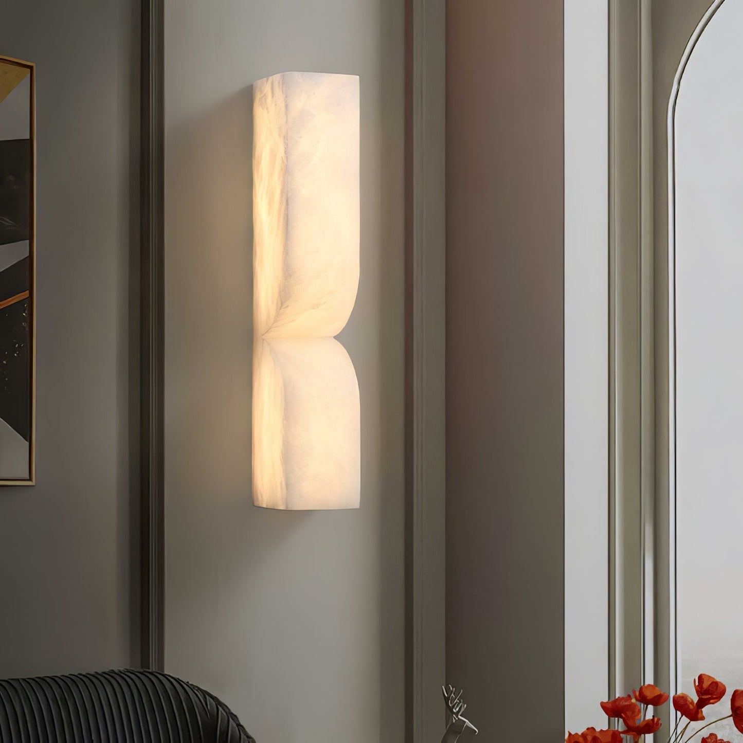 Marbrisso | Minimalistische Gesneden Albast Steen Wandlamp