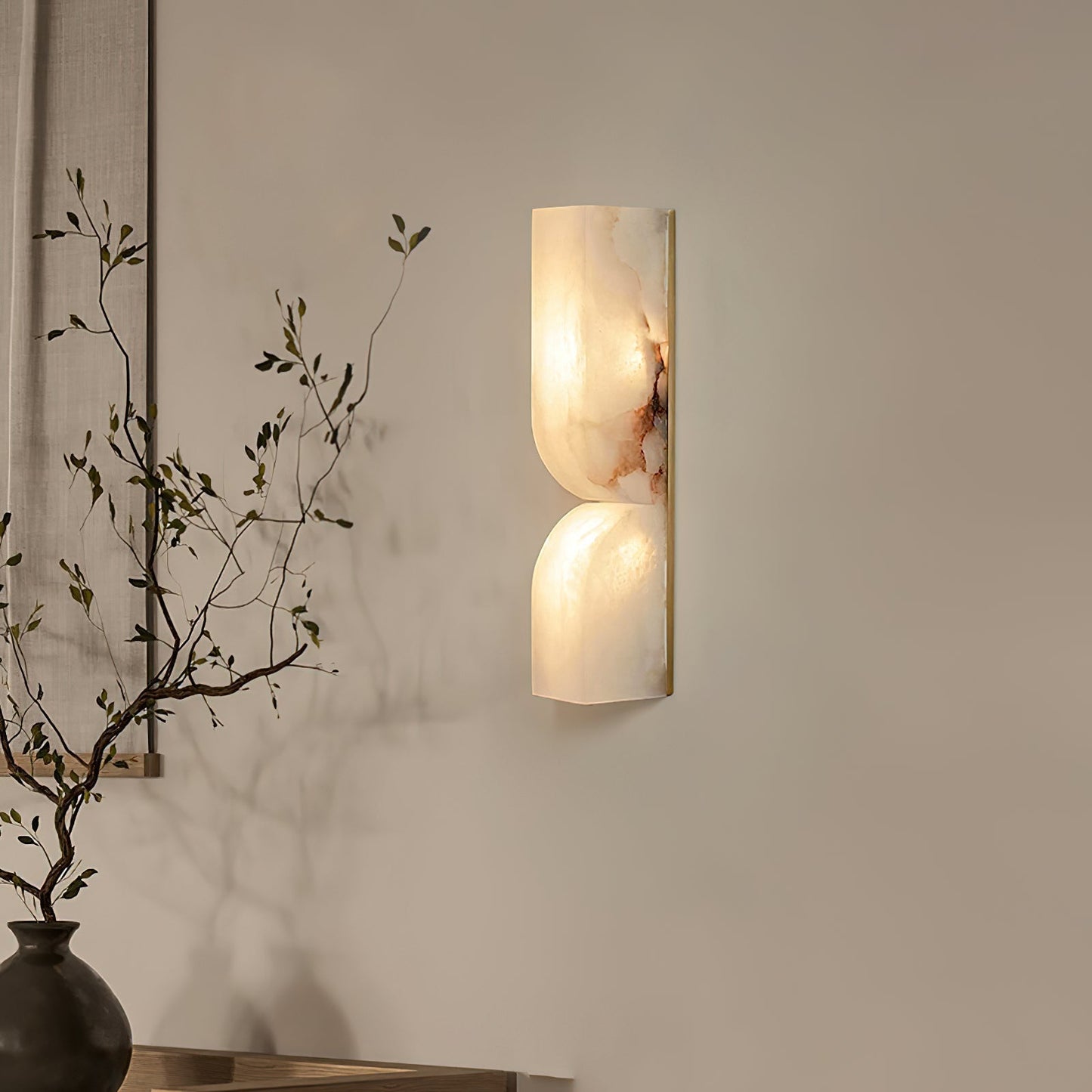 Marbrisso | Minimalistische Gesneden Albast Steen Wandlamp