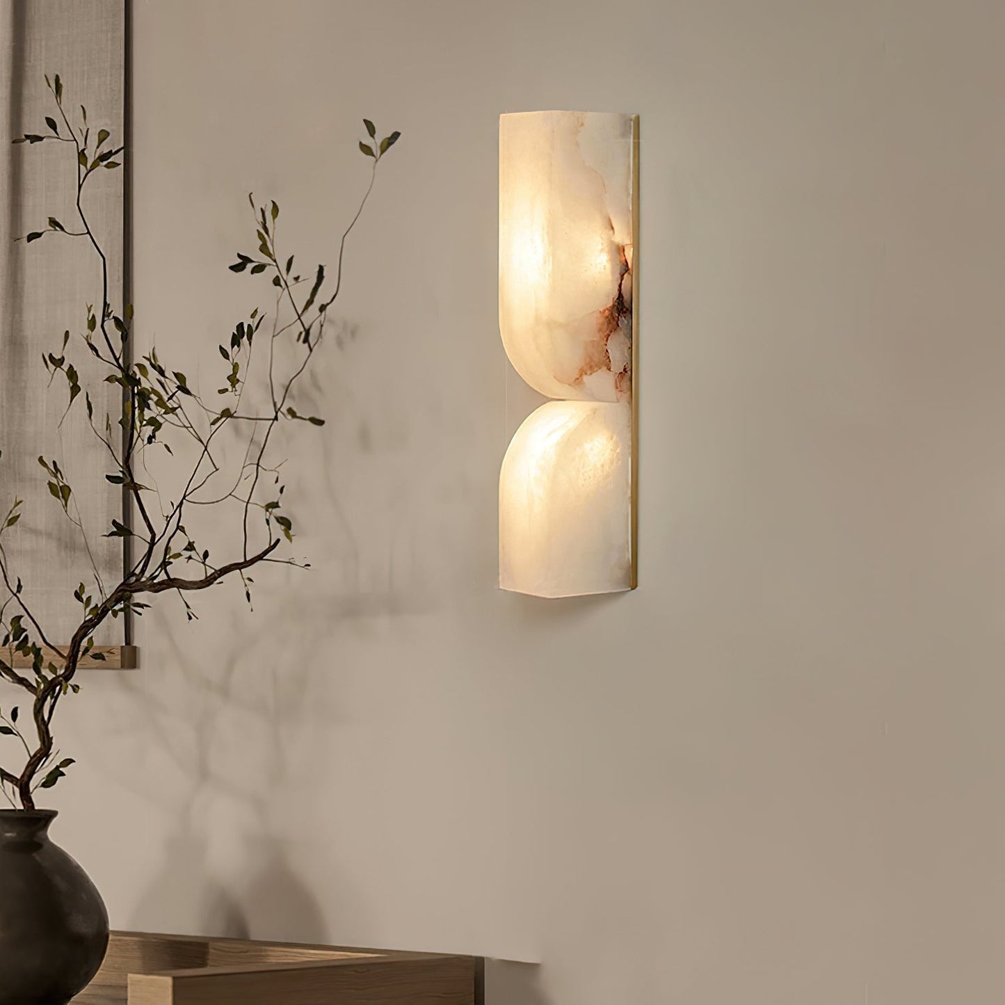 Marbrisso | Minimalistische Gesneden Albast Steen Wandlamp