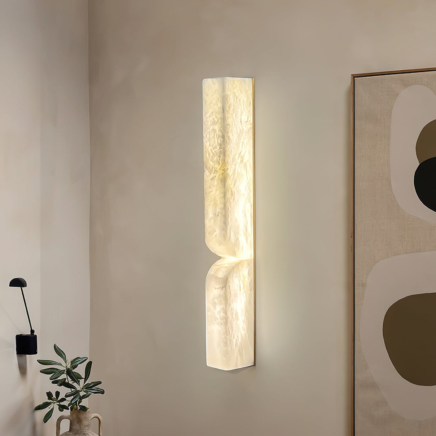 Marbrisso | Minimalistische Gesneden Albast Steen Wandlamp