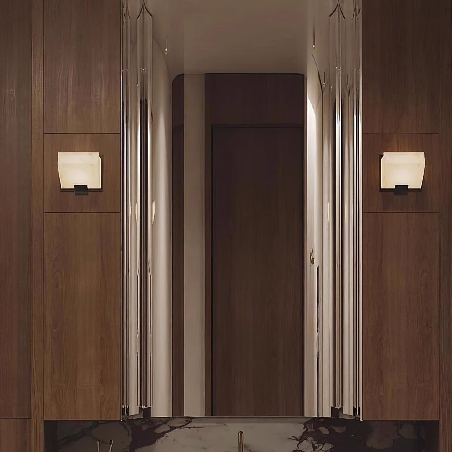 Luvidior | Architectonische Kolom Alabaster Steen Blokken Wandlamp