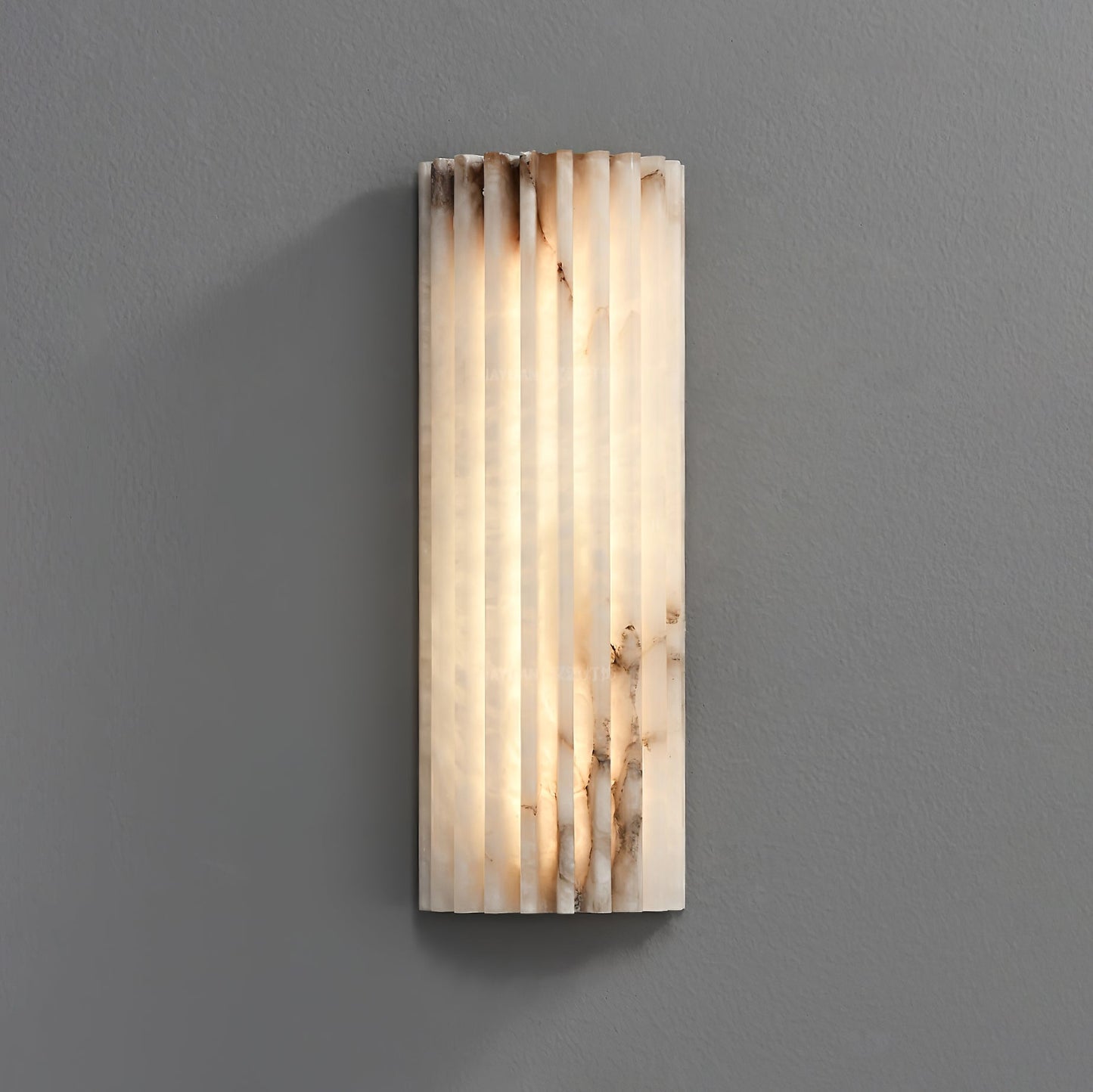 Orcari | Elegante Rechthoekige Alabaster Steen Wandlamp