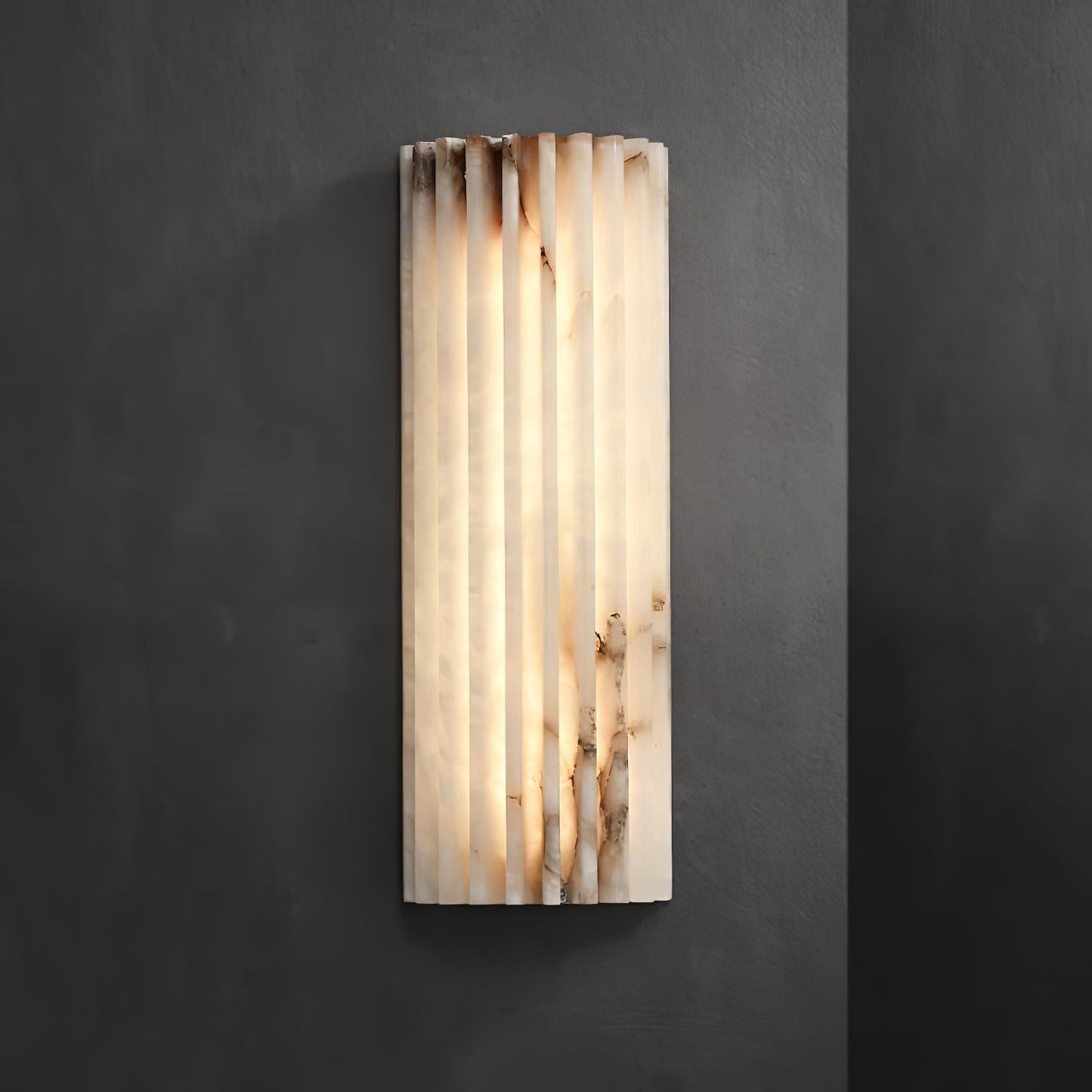 Orcari | Elegante Rechthoekige Alabaster Steen Wandlamp