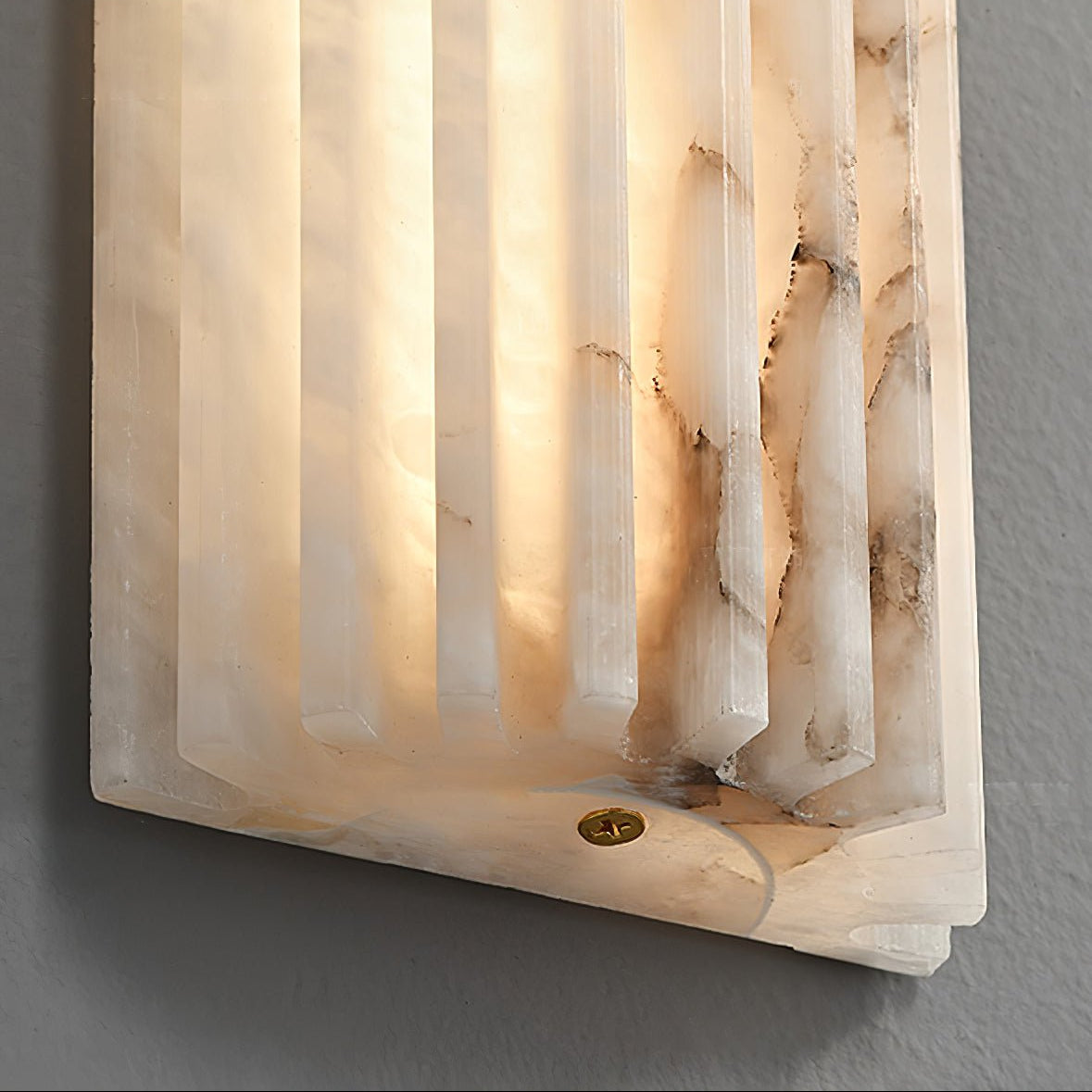Orcari | Elegante Rechthoekige Alabaster Steen Wandlamp