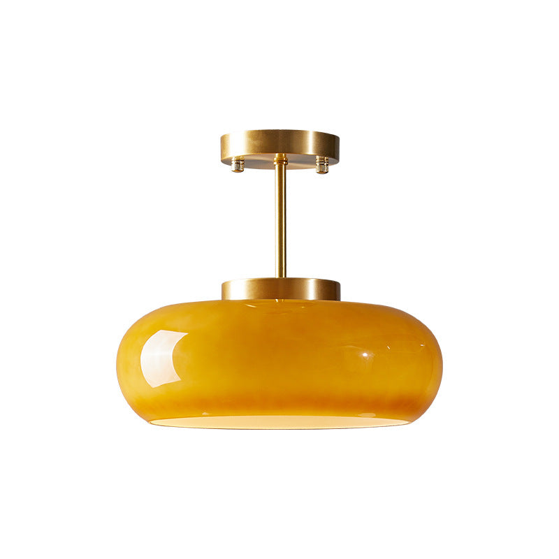 Vitrea | Retro Glanzende Koepel Semi Flush Plafondlamp