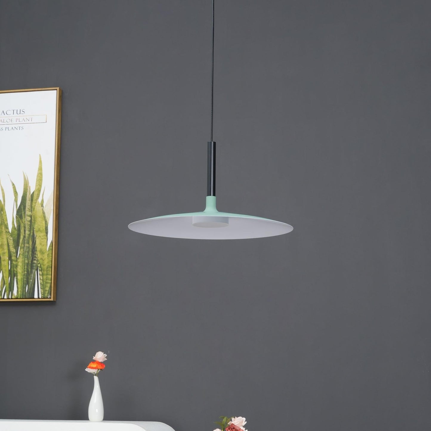 Thaloric | Minimalistische Industriële Aluminium Platte Schijf Hanglamp