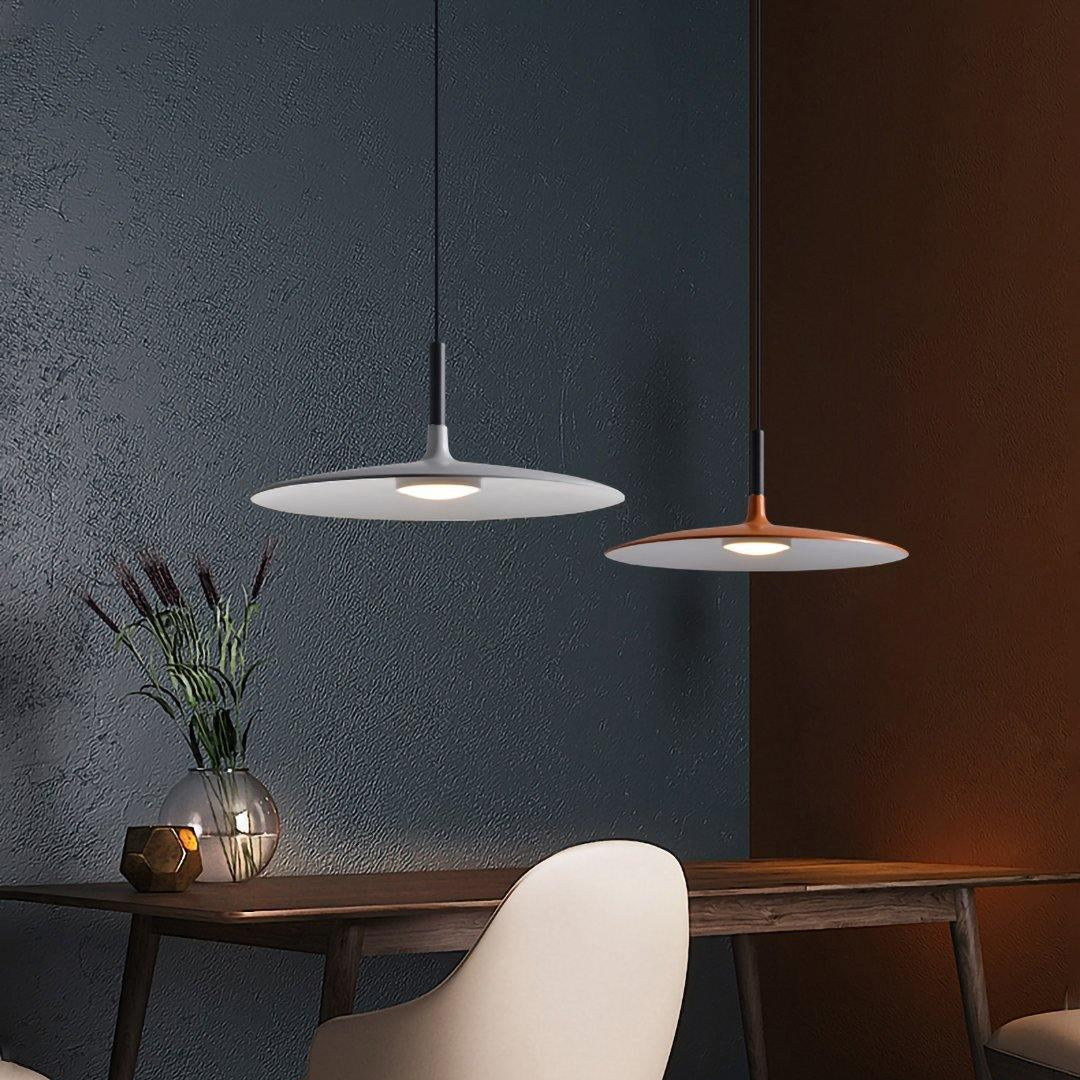 Thaloric | Minimalistische Industriële Aluminium Platte Schijf Hanglamp