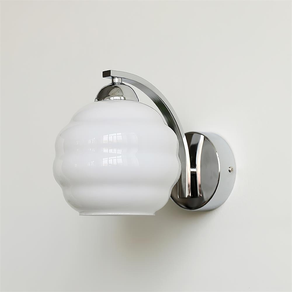 Thryndol | Geribbelde Glazen Bol Vintage Wandlamp