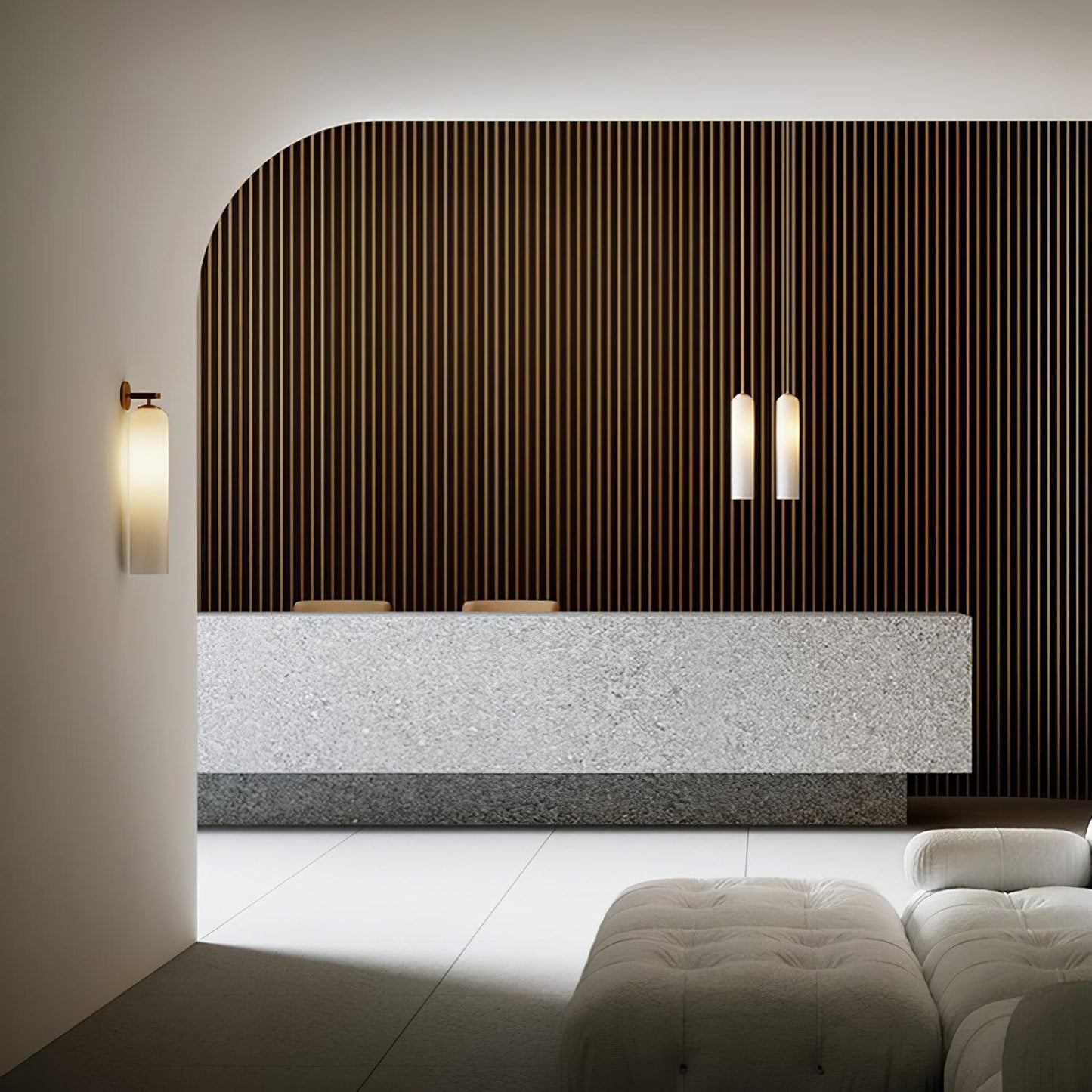 Luvia | Elegante Cilindrische Art Deco Glazen Wandlamp