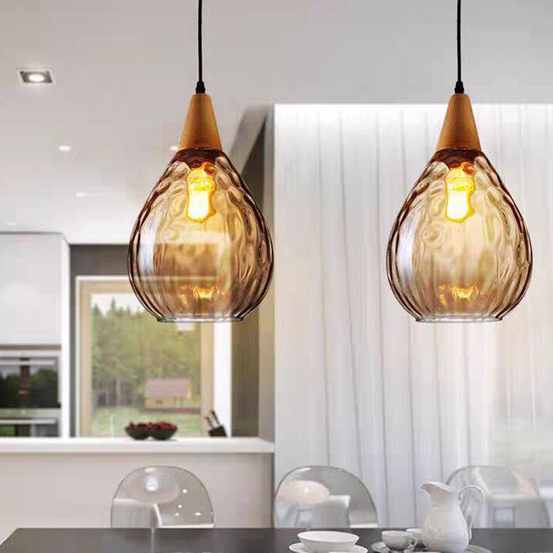 Niris | Minimalistische Druppel Textuur Glazen Hanglamp