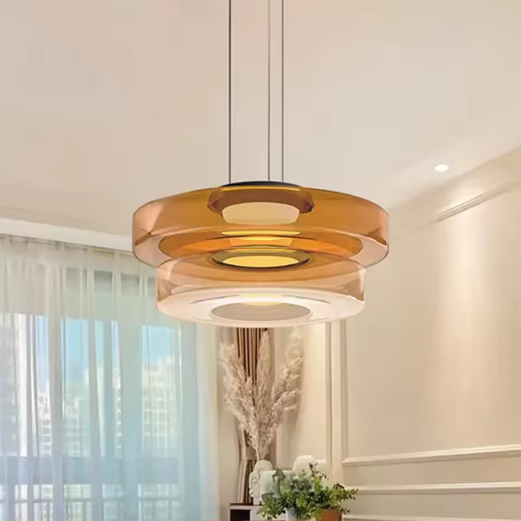 Ambera | Strakke Translucente Laagglas Hanglamp