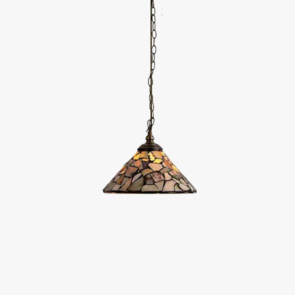 Luvidorse | Mozaïek Glas-in-lood Conische Hanglamp