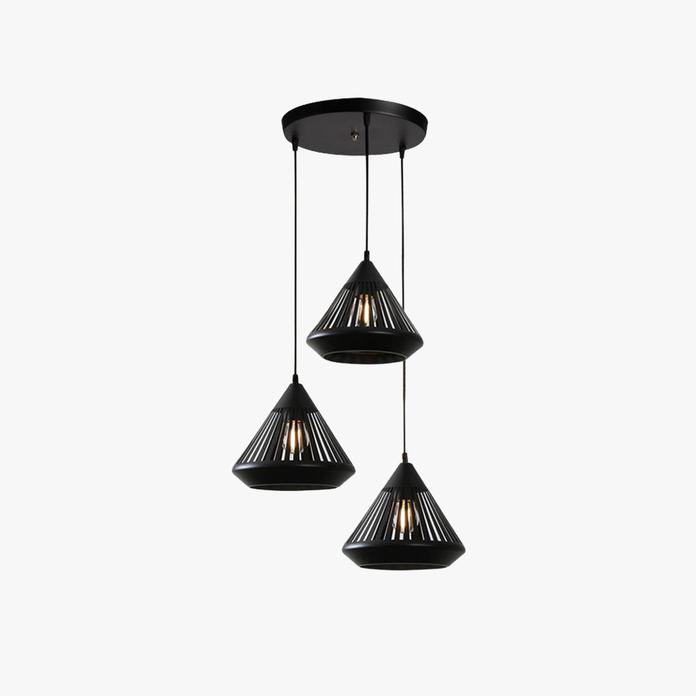 Nyvold | Minimalistische Conische Geprofileerde Glazen Metalen Hanglamp