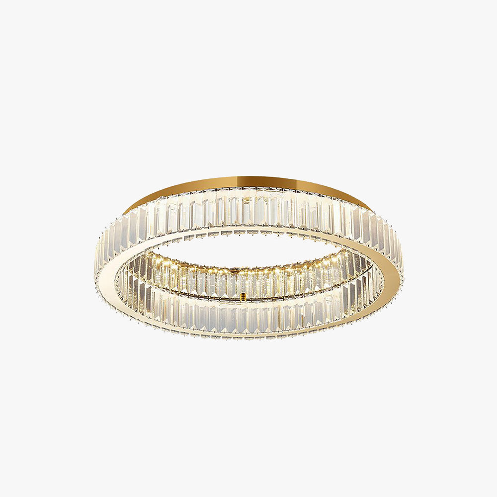 Aurume | Elegante Stralende Gouden Geometrische Kristallen Halo Plafondlamp