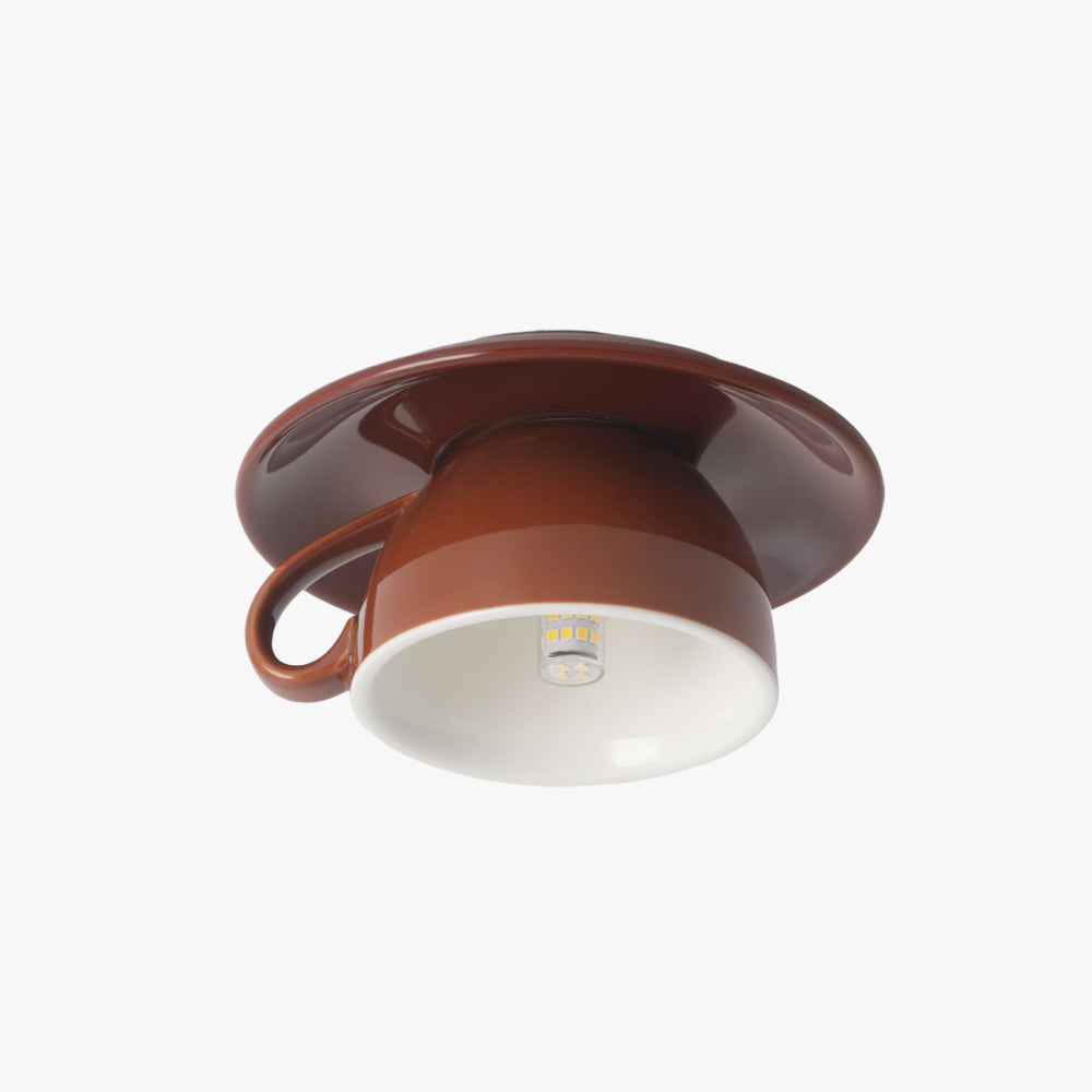 Valentina | Moderne Keramische Koffiekop Flush Mount Plafondlamp