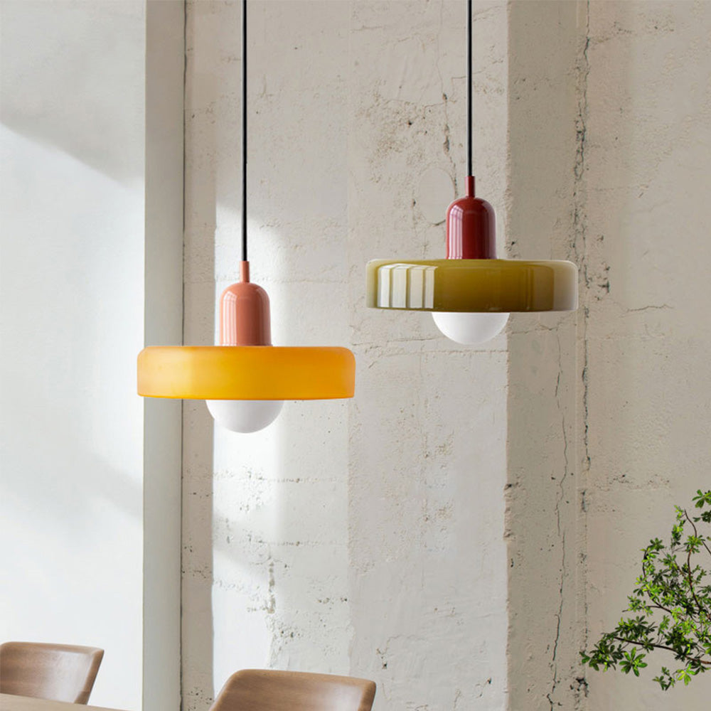 Vetro | Bauhaus Stijl Gekleurde Glas Hanglamp