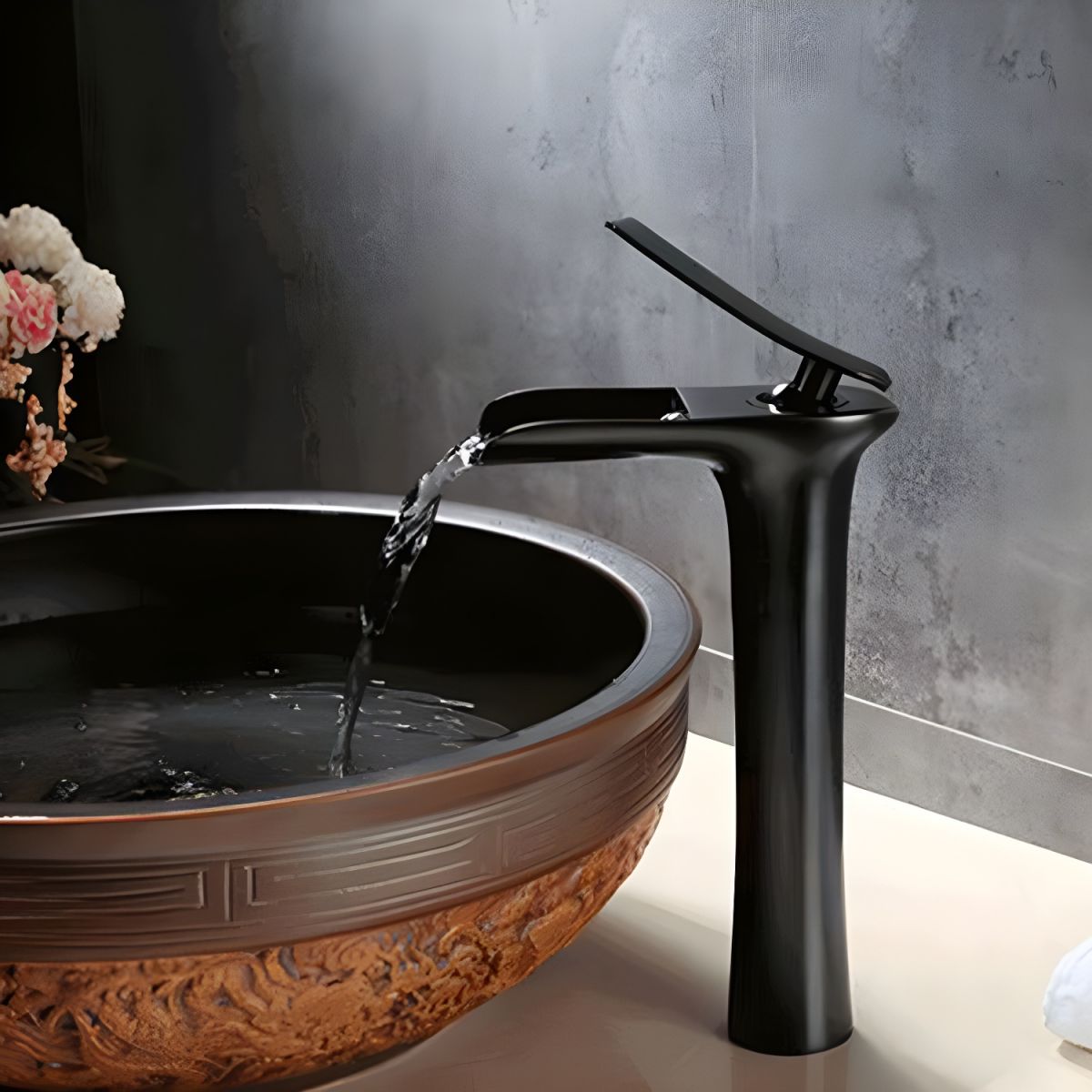 Aerithen | Moderne Lage Boog Vaat Waterval Tuit Badkamer Wastafelkraan