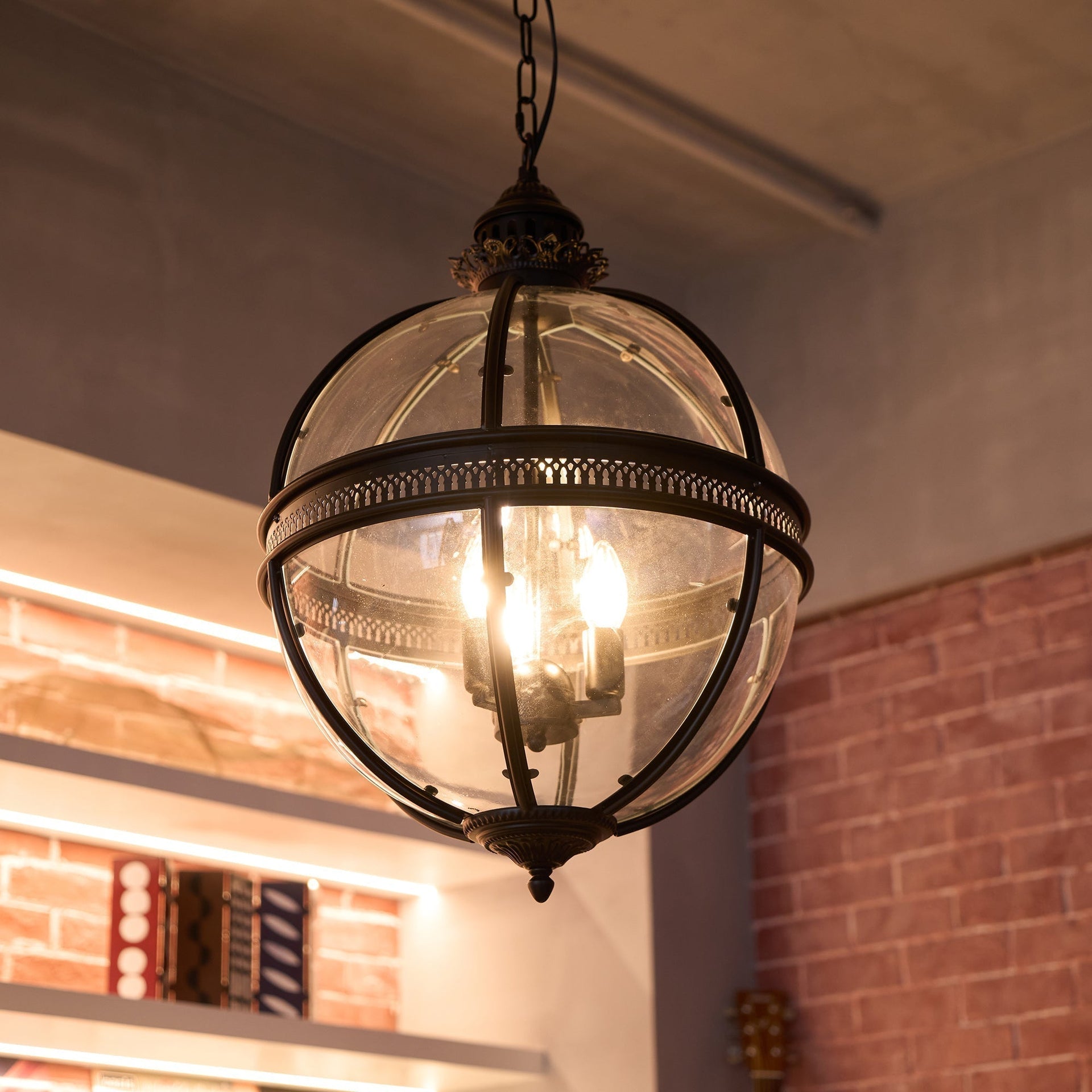 Vinse | Vintage Sferische Transparante Glazen Hanglamp