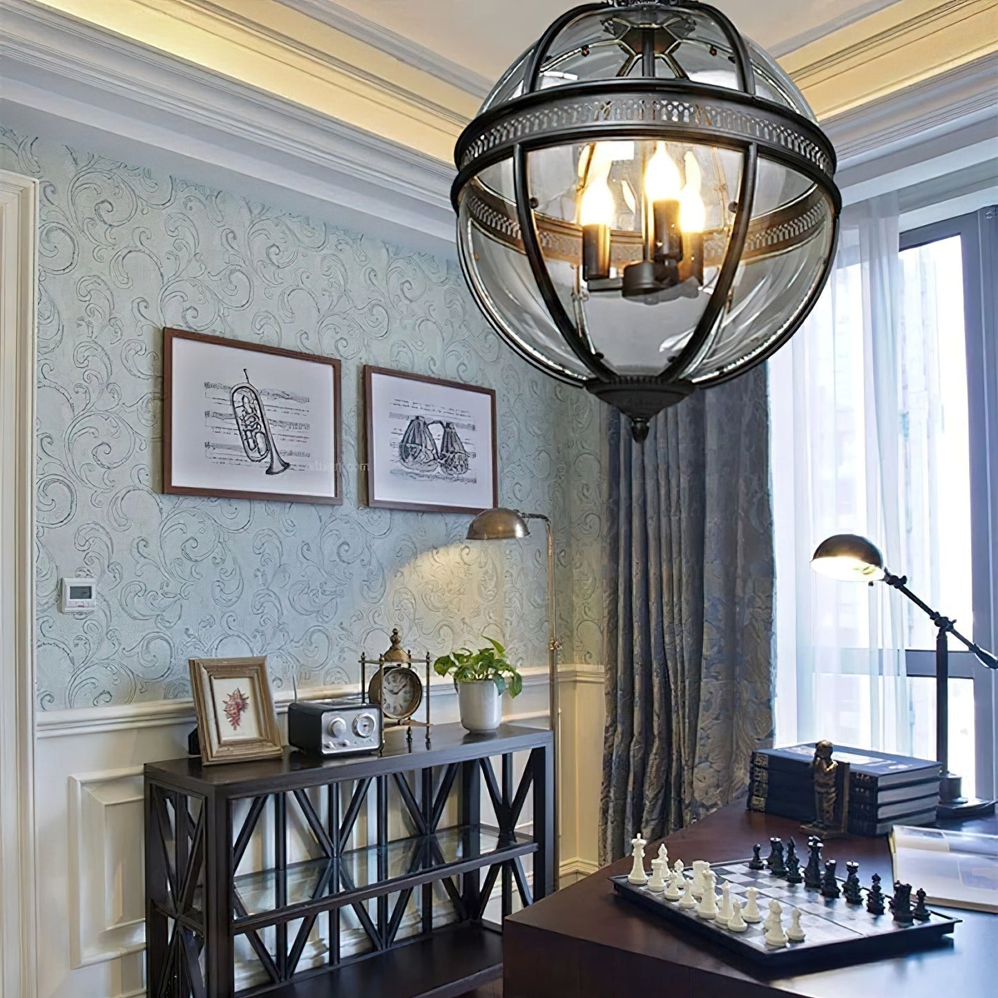Vinse | Vintage Sferische Transparante Glazen Hanglamp