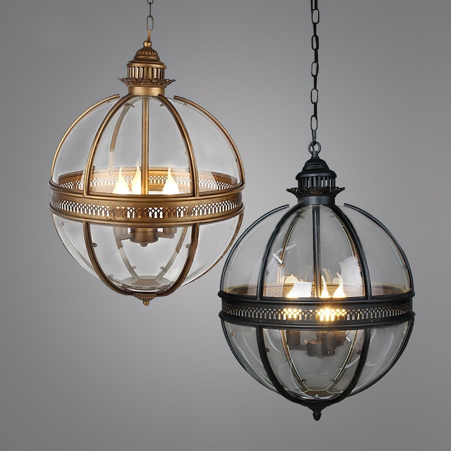 Vinse | Vintage Sferische Transparante Glazen Hanglamp