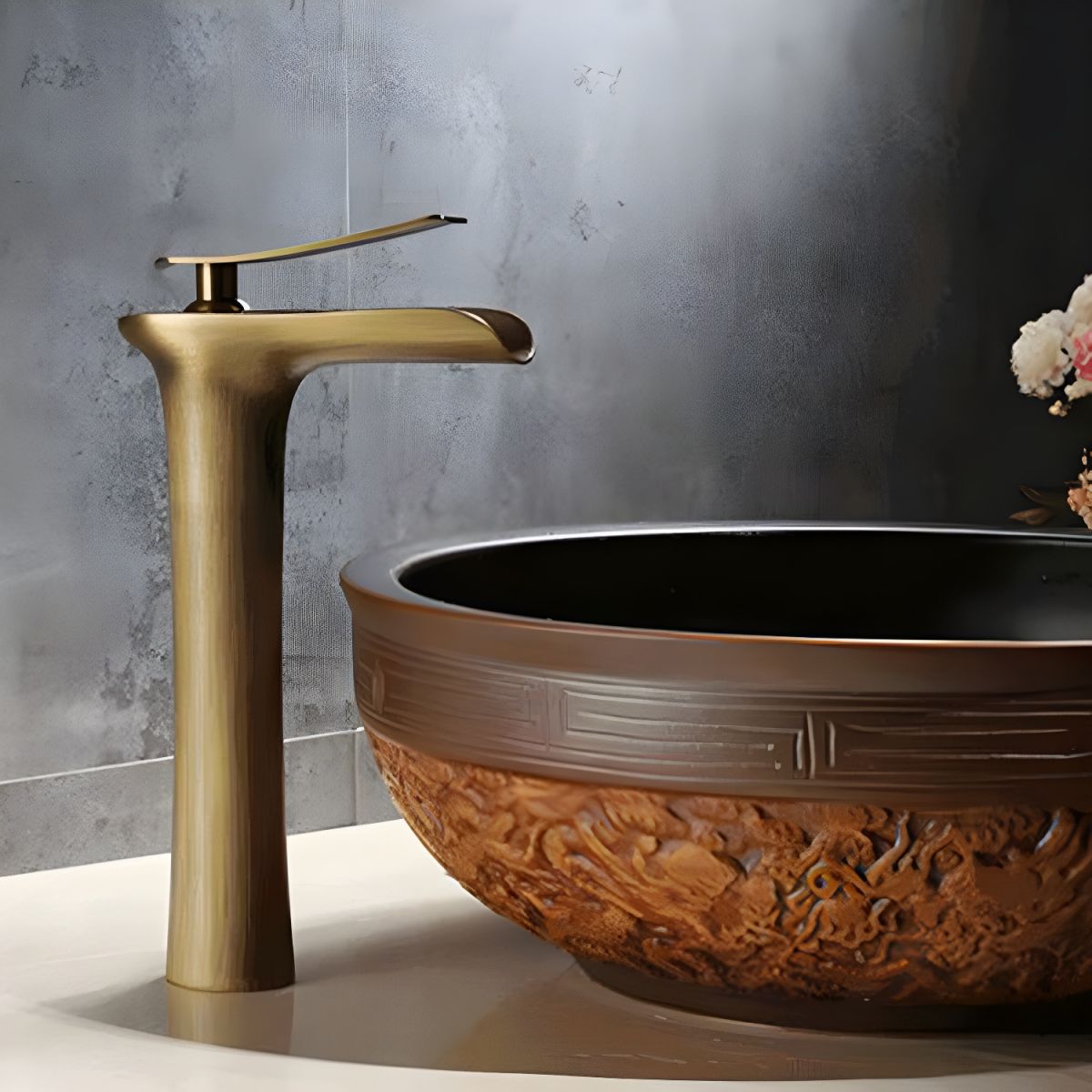Aerithen | Moderne Lage Boog Vaat Waterval Tuit Badkamer Wastafelkraan