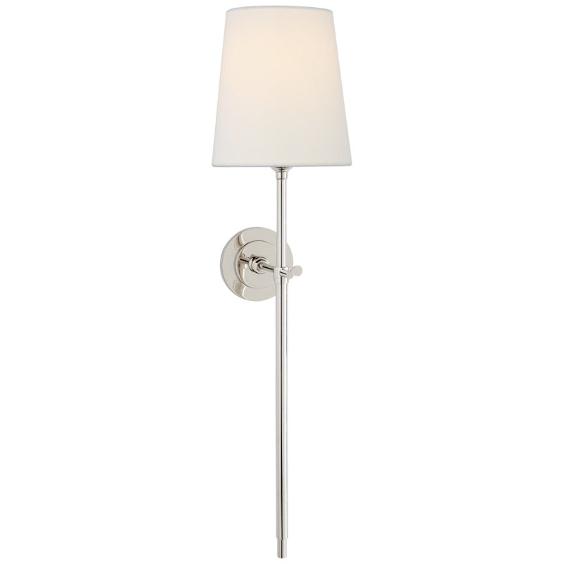 Edor | Elegante Antieke Wandlamp met Witte Tapered Linnen Schaduw