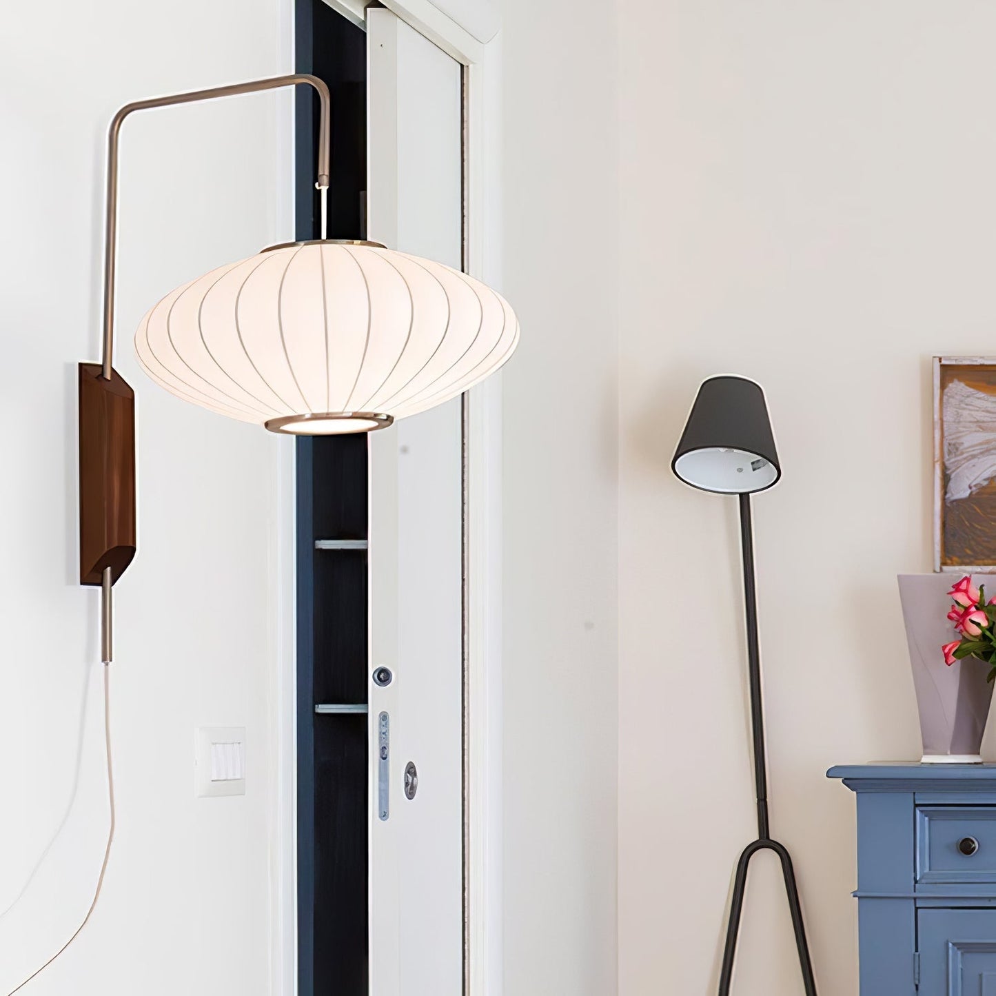 Kyntaroc | Retro Geribbelde Silhouet Zwevende Bol Wandlamp