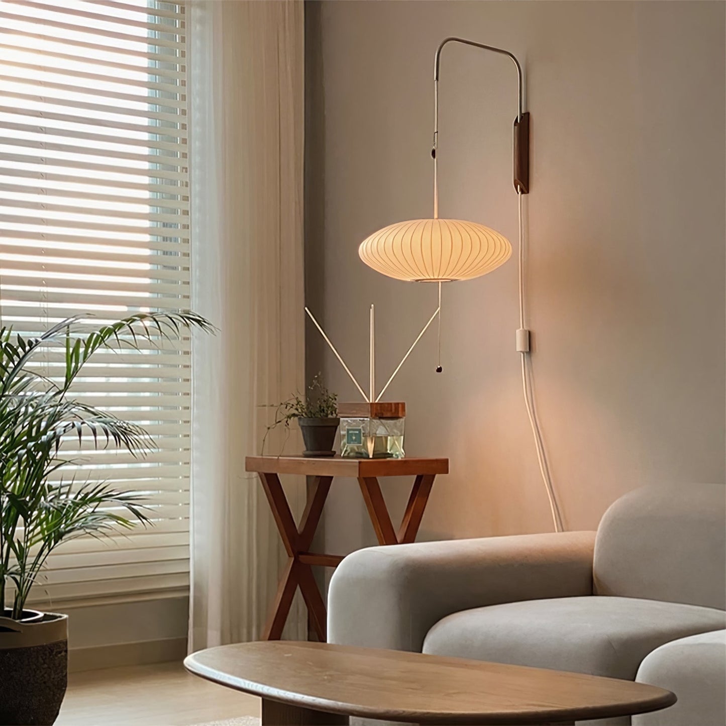 Kyntaroc | Retro Geribbelde Silhouet Zwevende Bol Wandlamp