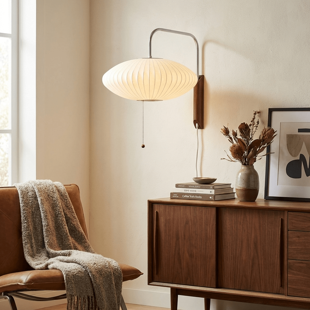 Kyntaroc | Retro Geribbelde Silhouet Zwevende Bol Wandlamp