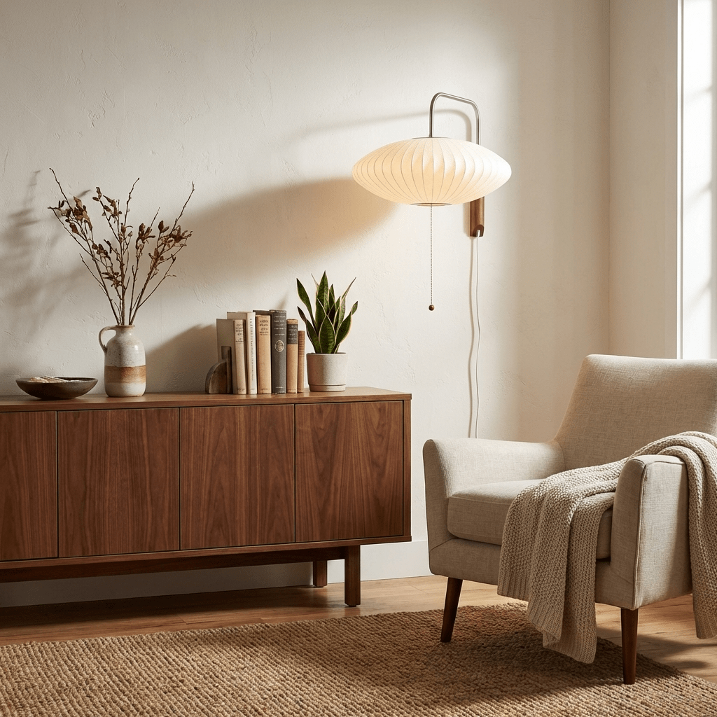 Kyntaroc | Retro Geribbelde Silhouet Zwevende Bol Wandlamp