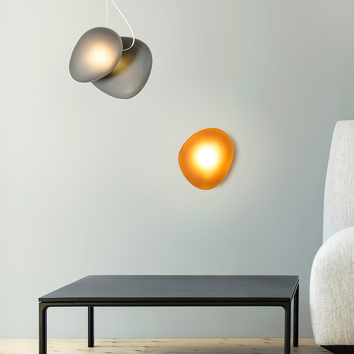 Caldrion | Met de Hand Geblazen Glazen Kiezel Wandlamp