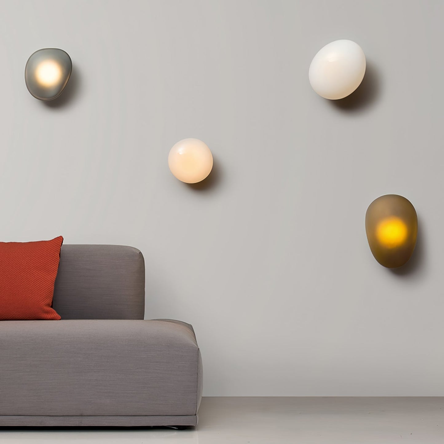 Caldrion | Met de Hand Geblazen Glazen Kiezel Wandlamp