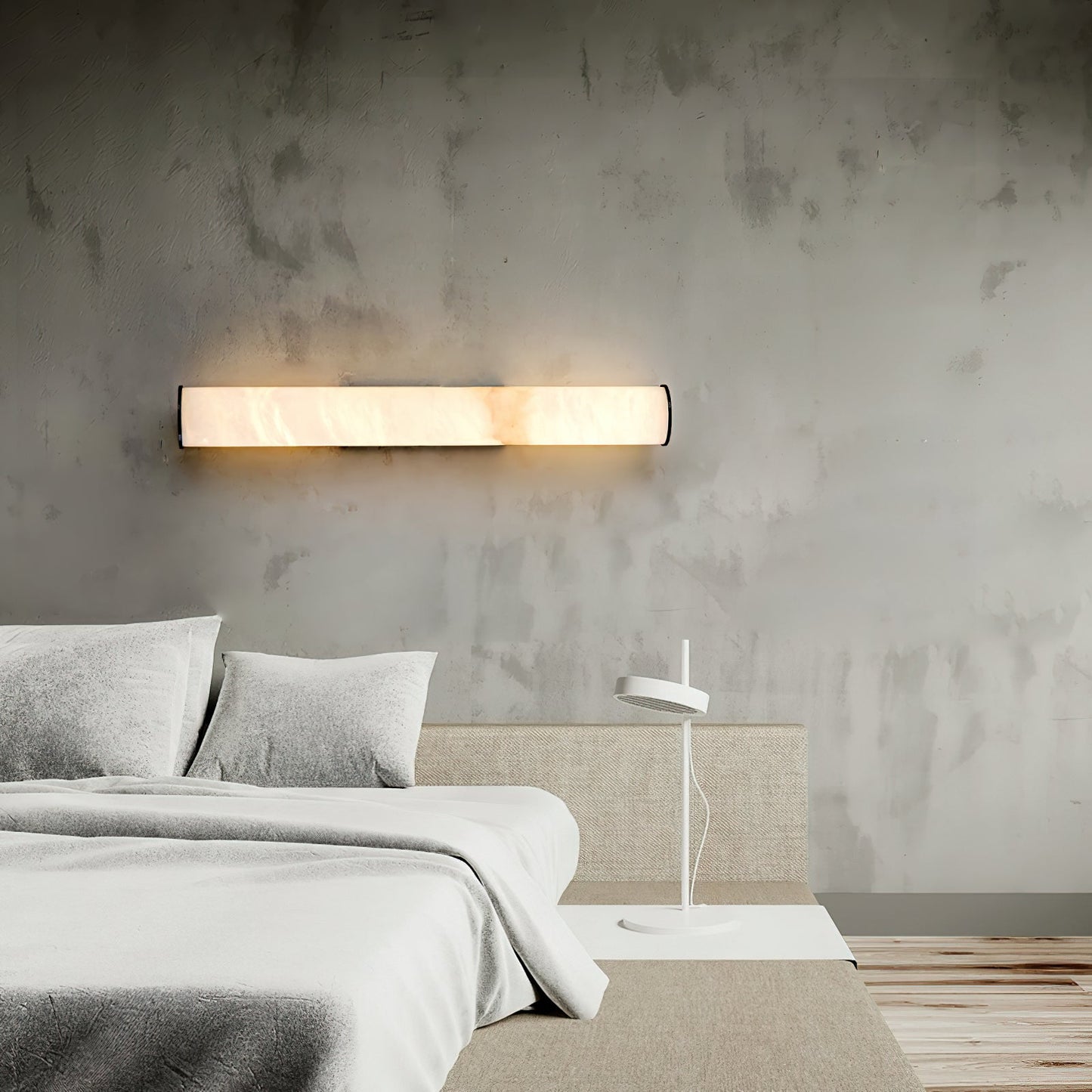 Aristhos | Minimalistische Lineaire Alabaster en Messing Wandlamp