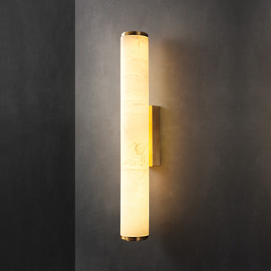 Aristhos | Minimalistische Lineaire Alabaster en Messing Wandlamp