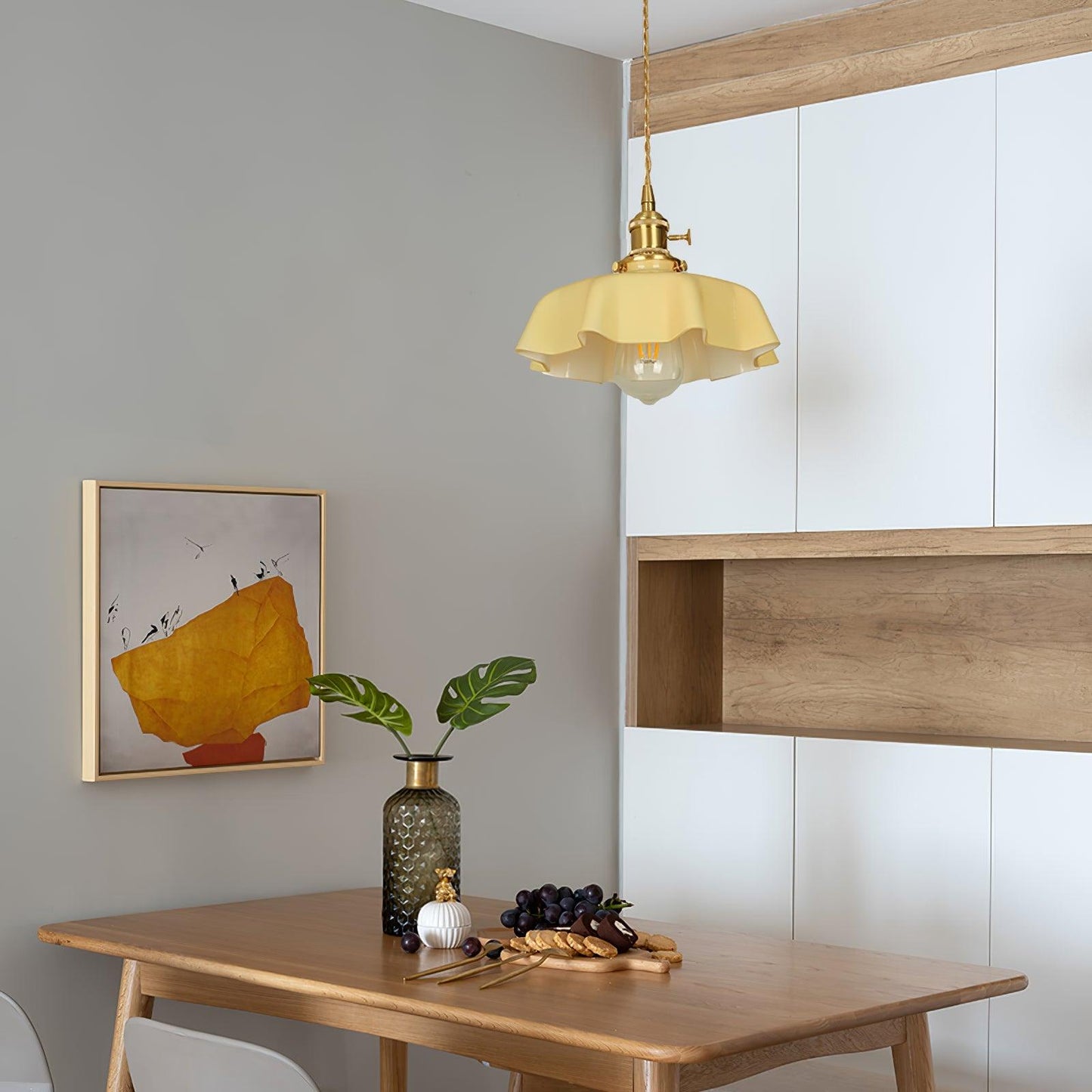Kelvarna | Vintage Geplooide Glazen Fluted Hanglamp