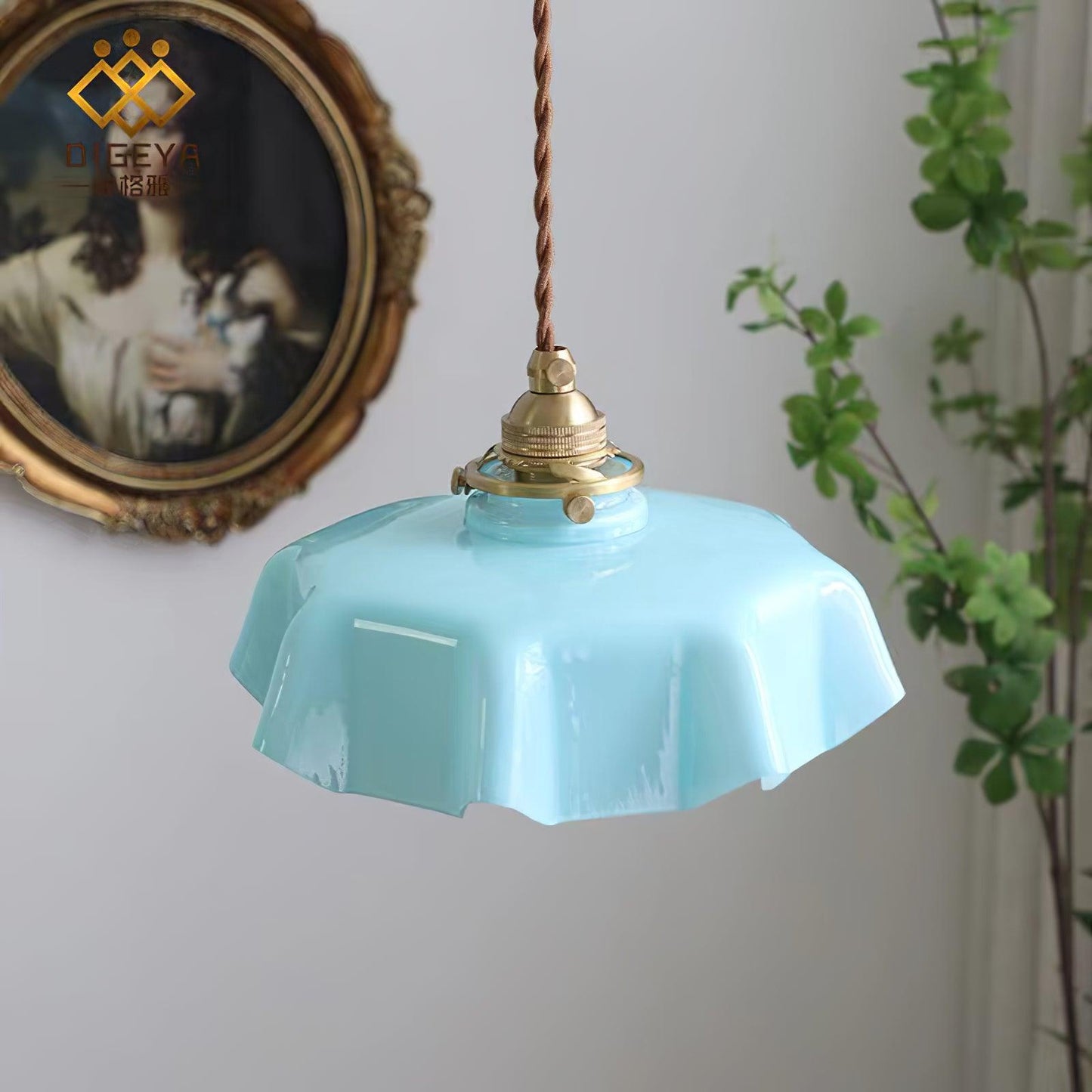 Kelvarna | Vintage Geplooide Glazen Fluted Hanglamp