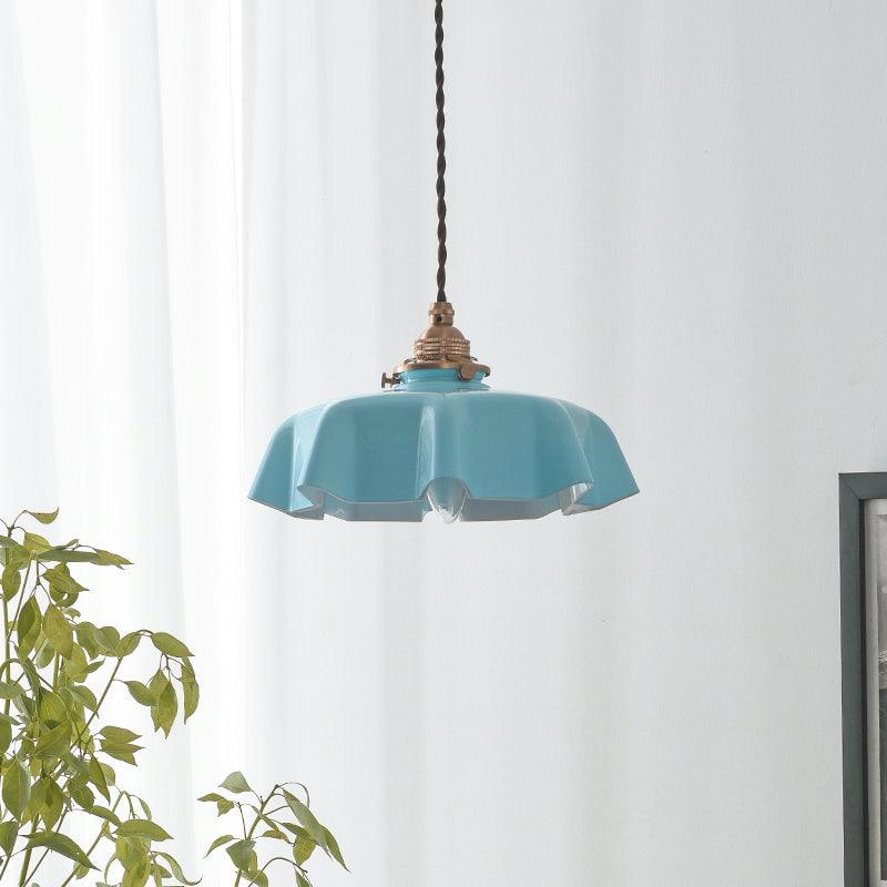 Kelvarna | Vintage Geplooide Glazen Fluted Hanglamp