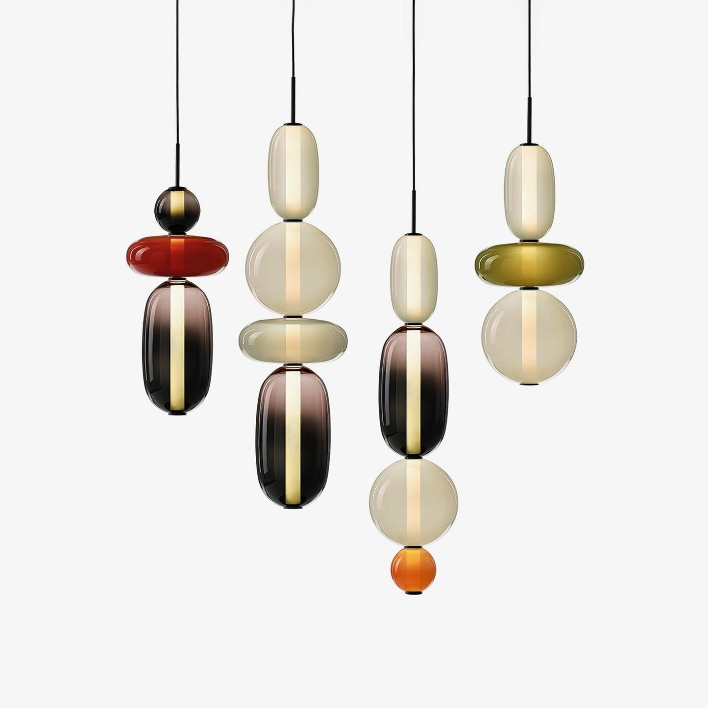 Nyxorise | Ambachtelijke Regenval Cluster Glazen Hanglamp