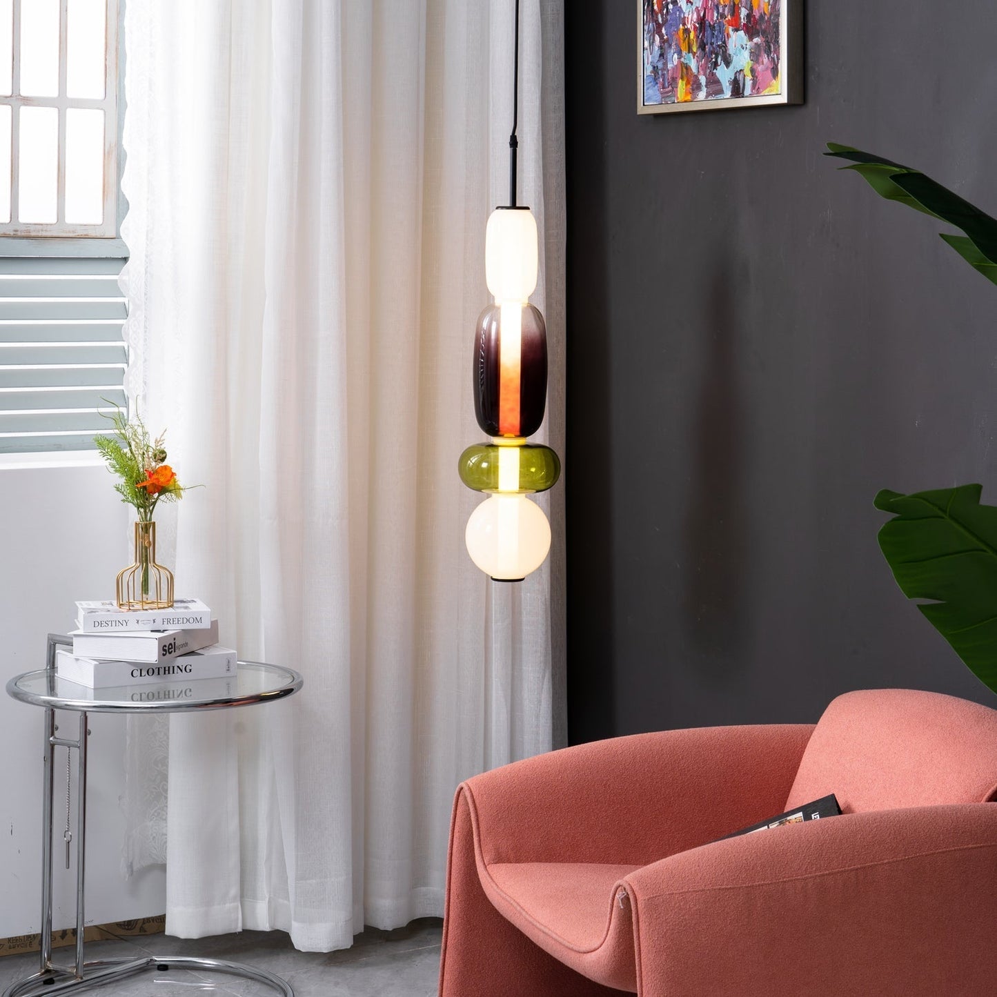 Nyxorise | Ambachtelijke Regenval Cluster Glazen Hanglamp