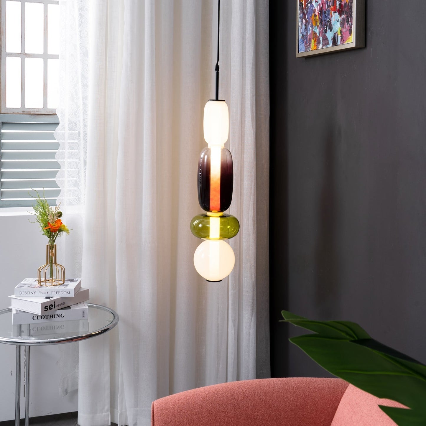Nyxorise | Ambachtelijke Regenval Cluster Glazen Hanglamp