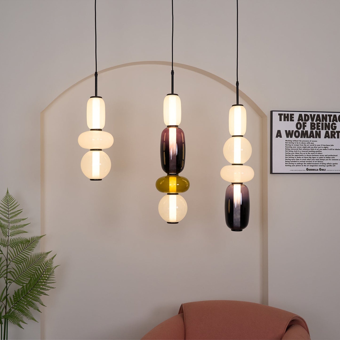 Nyxorise | Ambachtelijke Regenval Cluster Glazen Hanglamp
