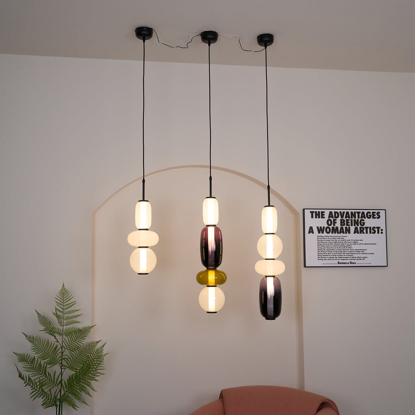 Nyxorise | Ambachtelijke Regenval Cluster Glazen Hanglamp