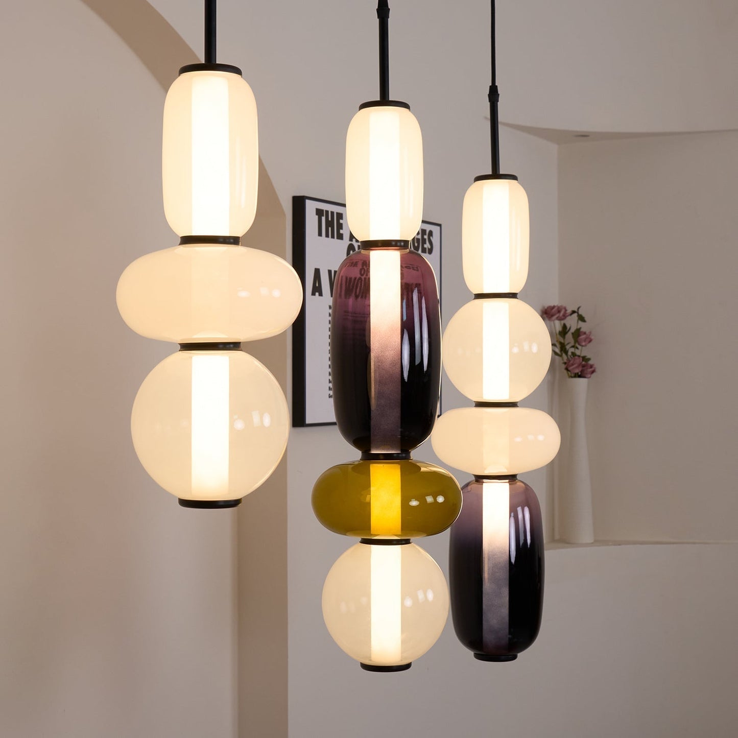 Nyxorise | Ambachtelijke Regenval Cluster Glazen Hanglamp