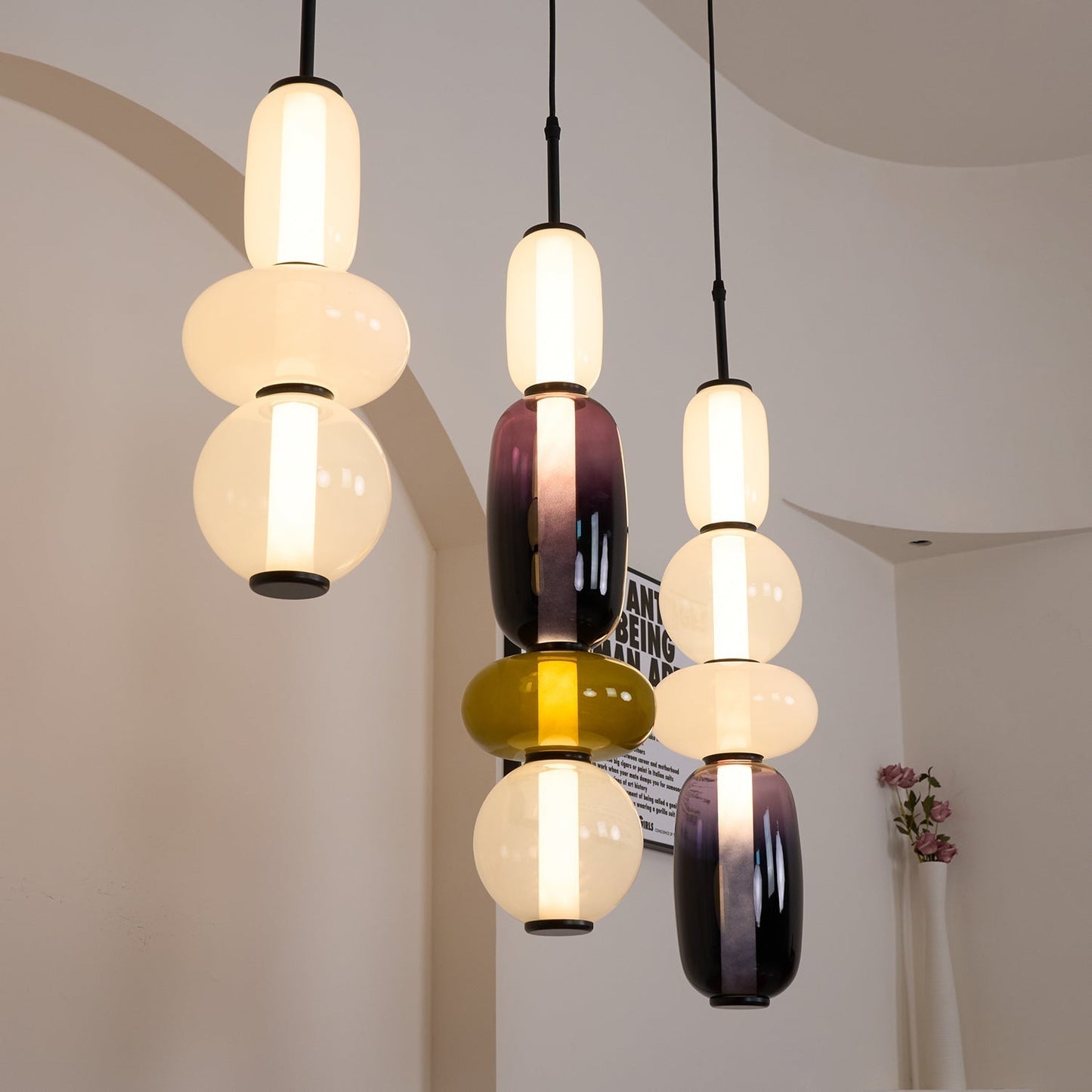 Nyxorise | Ambachtelijke Regenval Cluster Glazen Hanglamp
